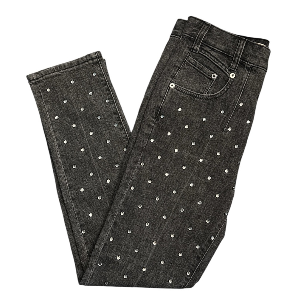 NWT Anthropologie Pilcro Rhinestone Embellished High Rise Black Jeans 25 - Picture 2 of 12